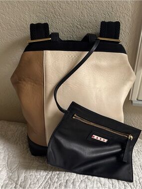 MARNI Leather Color Block Backpack With Wallet EUC